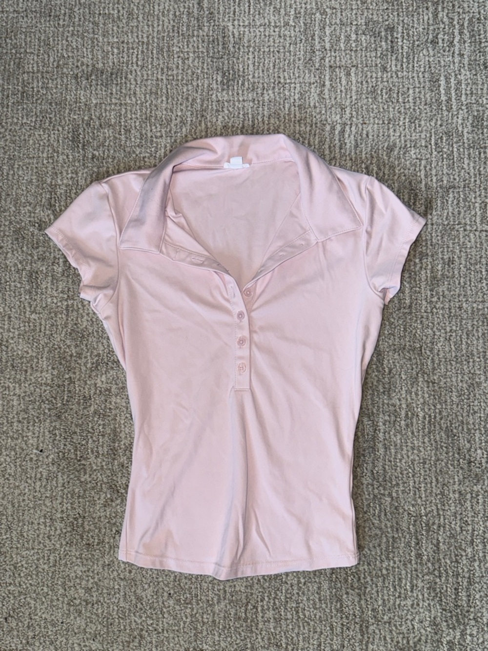 Garage Light Pink Button-Down Polo Top